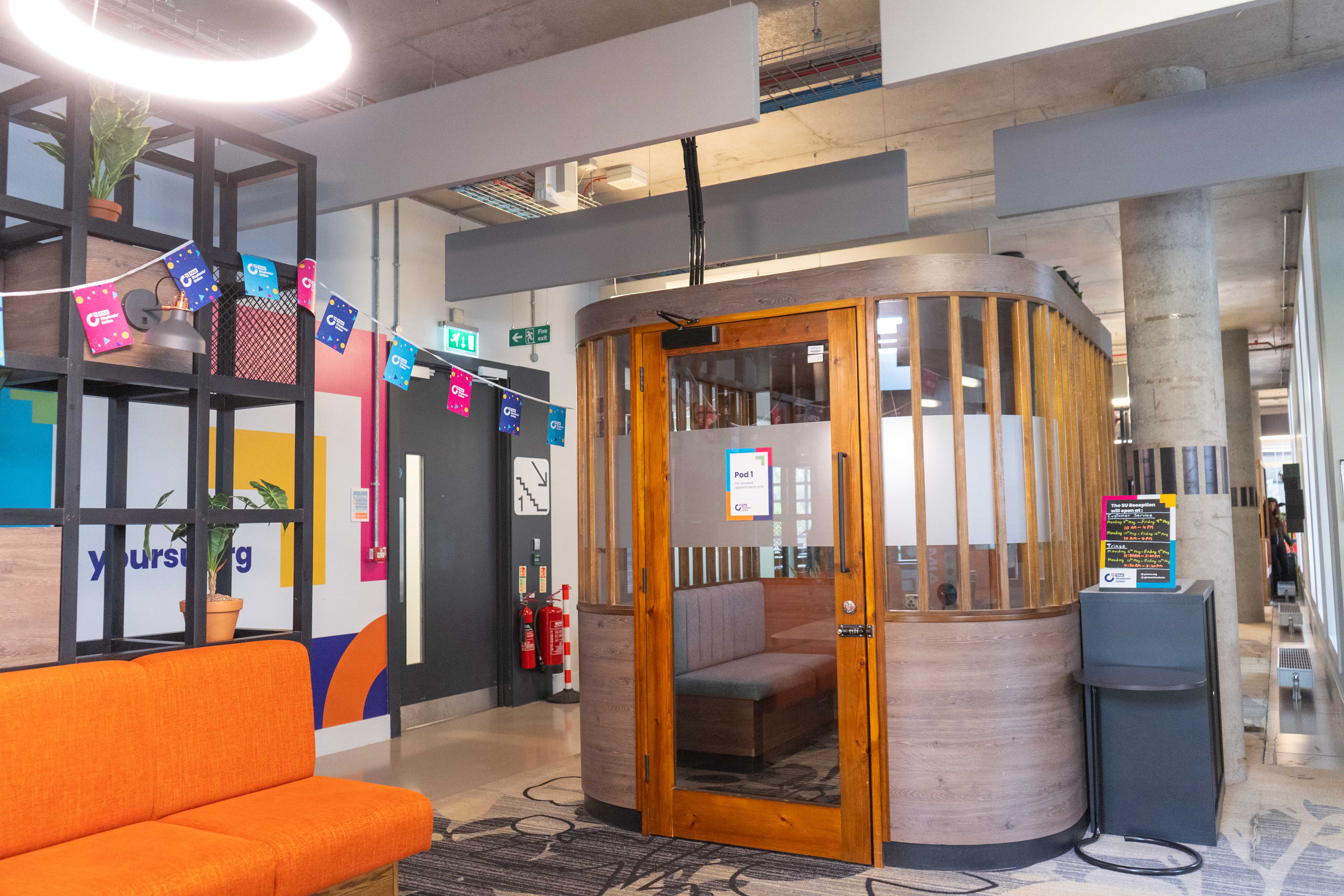 Your Students' Union meeting pod.