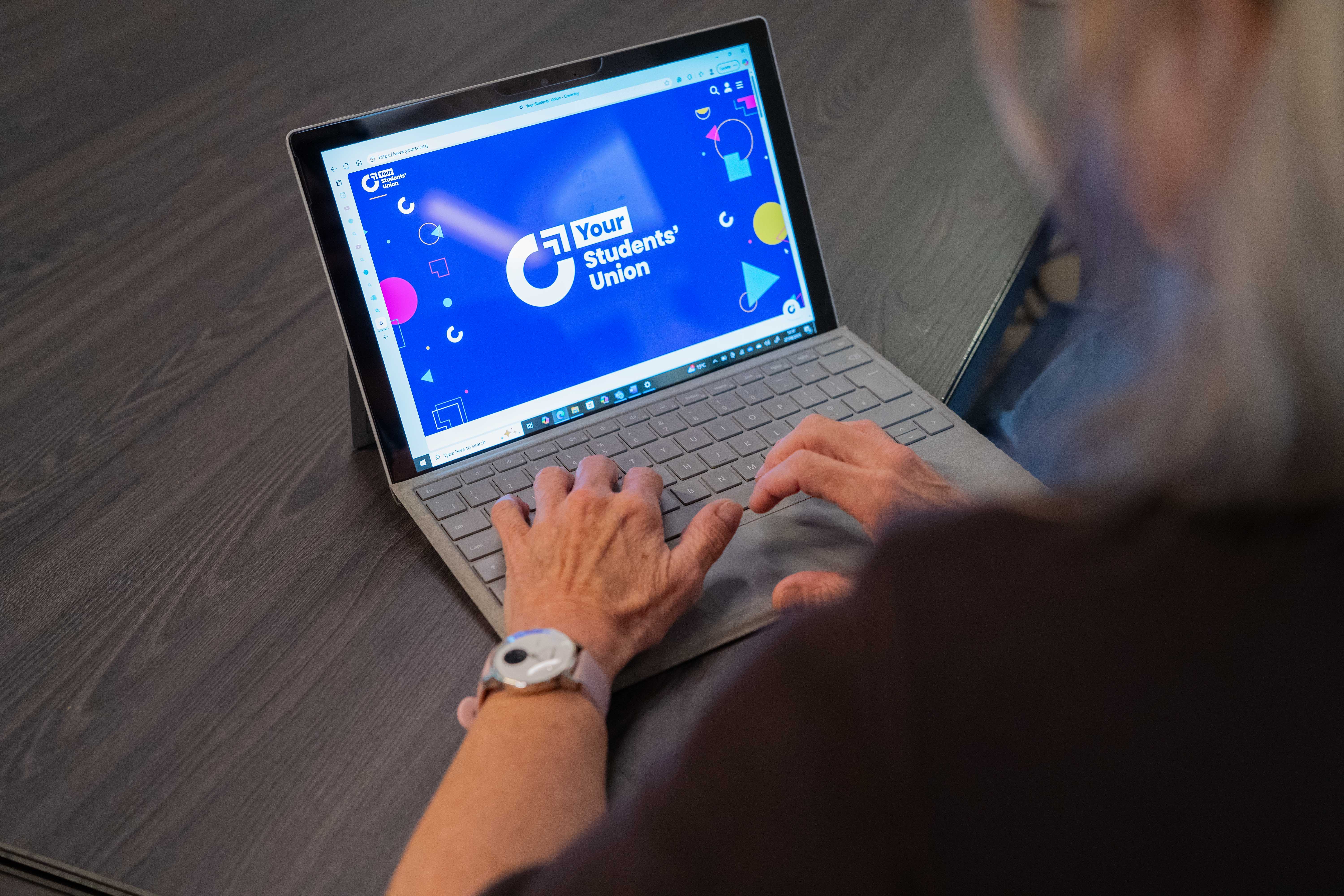 Image of Your Students' Union logo on a laptop.