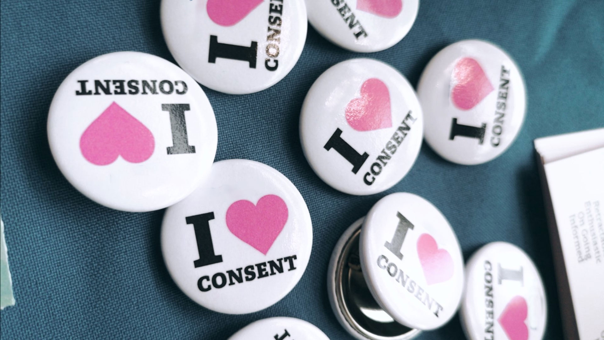 I Love Consent pins