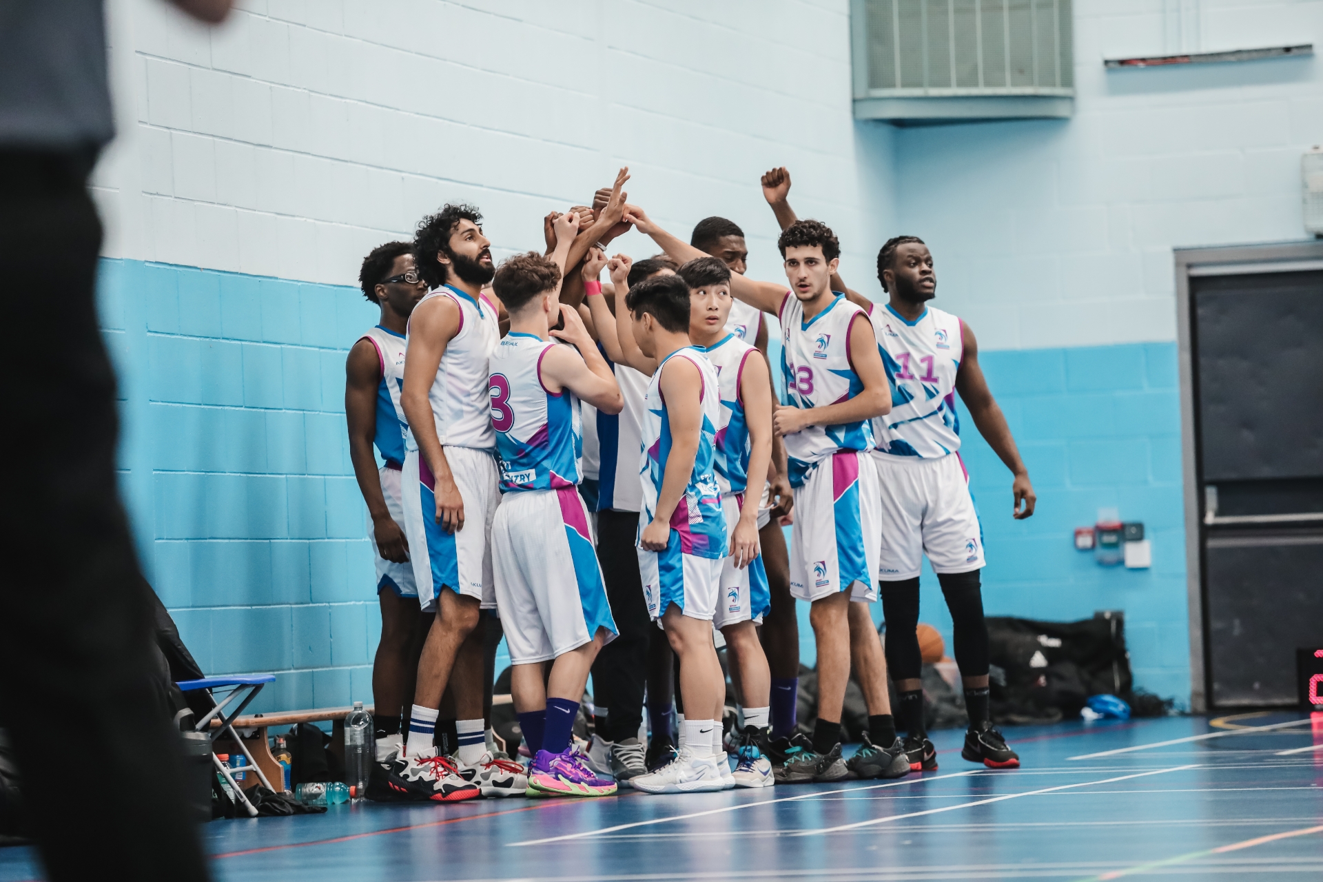 Men's Basketball celebrating their BUCS Final win